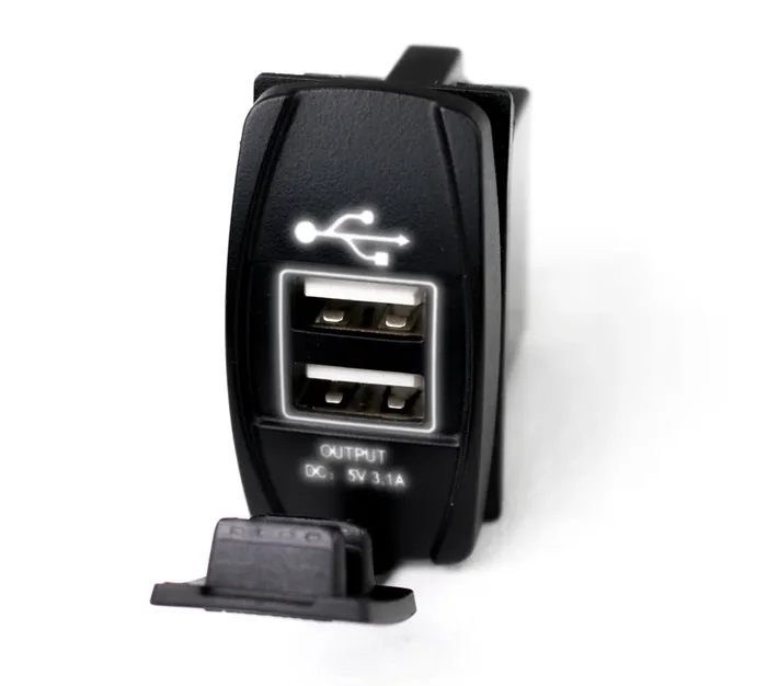 2-Port USB Rocker Switch w/ LED Radiance Universal