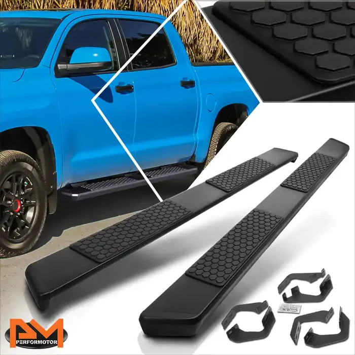 5 in. Wide Flat Side Step Bar Running Boards 07-22 Toyota Tundra Double Cab
