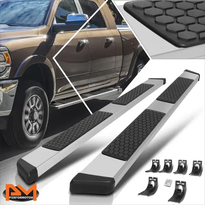 5 in. Wide Flat Side Step Bar Running Boards 11-21 Ram 1500 2500 3500 Crew Cab 4 Door