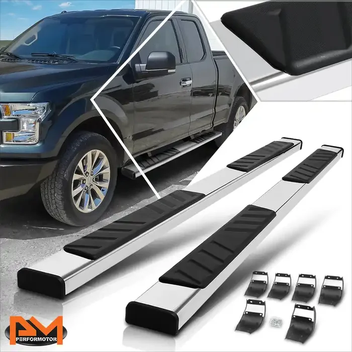 5 in. Wide Flat Step Bar Running Boards 15-20 Ford F-150 F-250 F-350 Super Cab
