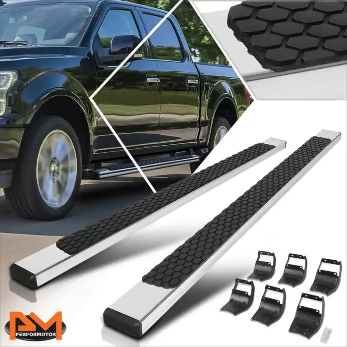 5 in. Wide Flat Step Bar Running Boards 17-22 Ford F-150 F-250 F-30 SD Crew Cab