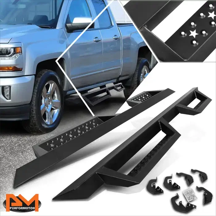 5 in. Wide Side Steps Nerf Bar 07-19 Chevy Silverado GMC Sierra Extended Cab