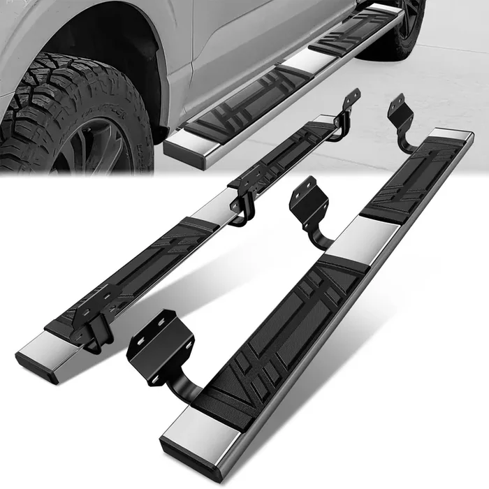 6.5 in. W Flat Step Bar Running Boards 15-24 Ford F-150 F-250 F-350 Super Duty Extended Cab