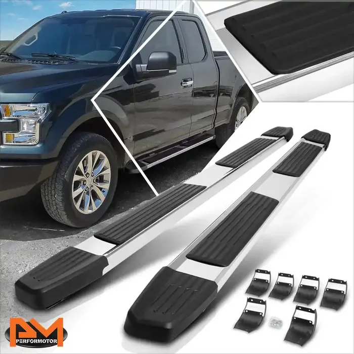 6 in. Wide Flat Side Step Bar Running Boards 15-20 Ford F-150, 17-22 F-250 F-350 SD Super Cab