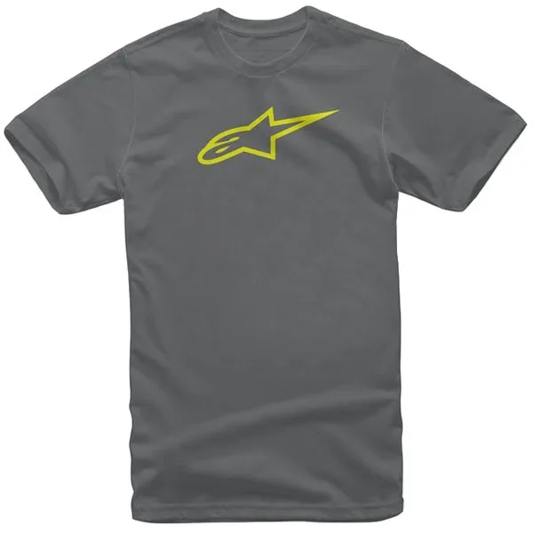 Alpinestars Ageless Classic T-Shirt – Charcoal / Hi Vis Yellow