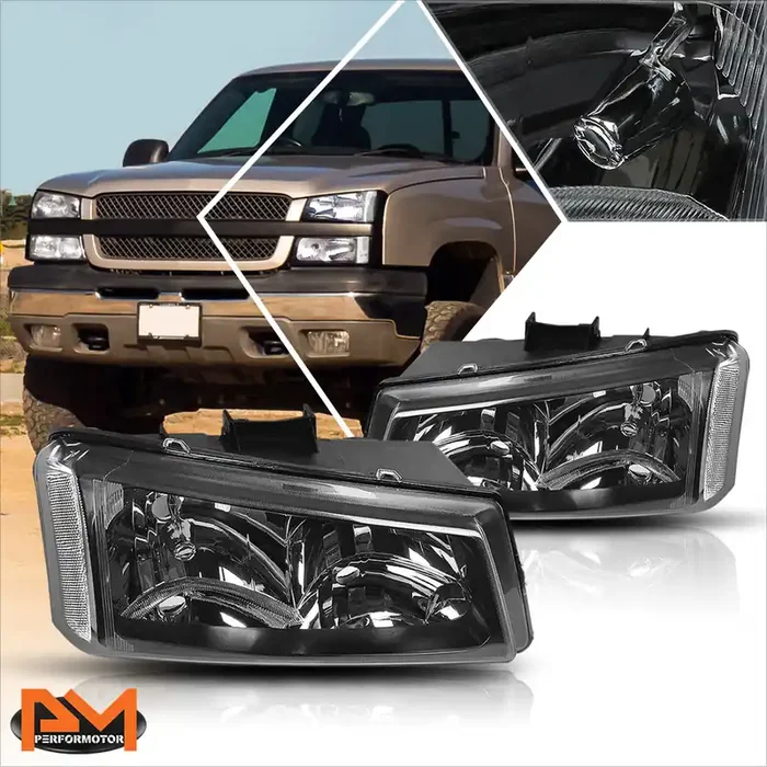 Black Housing OE Style Headlights 03-06 Chevy Silverado Avalanche