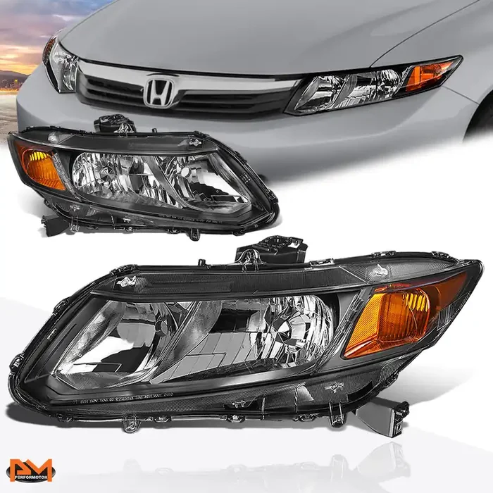 Black Housing OE Style Headlights 12-15 Honda Civic