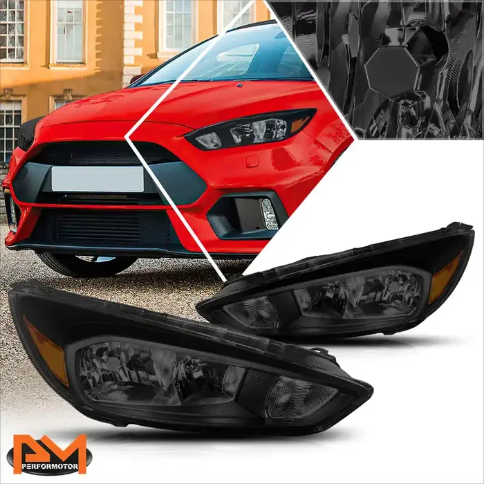 Black Housing OE Style Headlights 15-17 Ford Focus