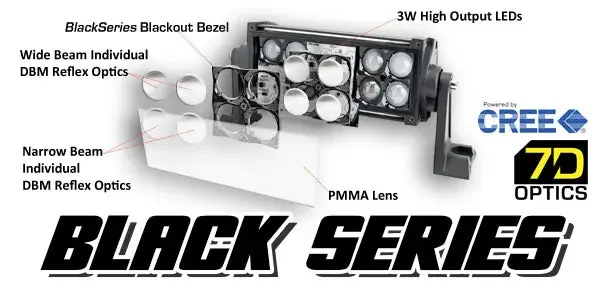 Black Series 7D 13.5 in. 72W Dual Row LED Light Bar