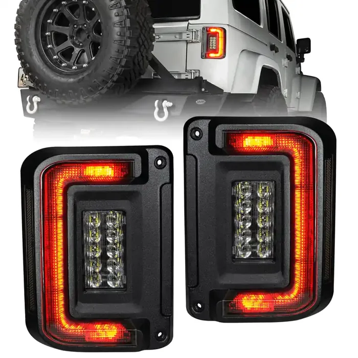Black Series Flush Mount LED Tail Lights 07-18 Jeep Wrangler JK