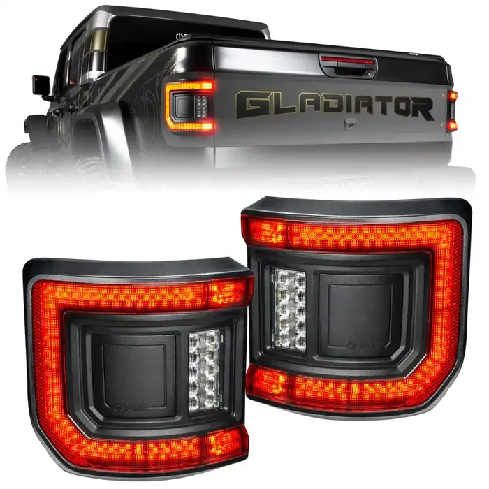 Black Series Flush Mount LED Tail Lights 20-24 Jeep Gladiator JT