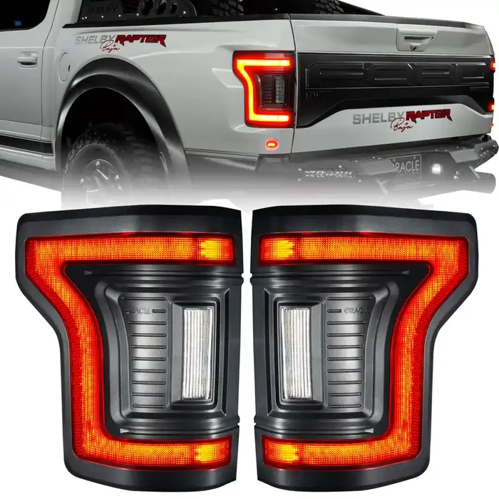 Black Series Flush Style LED Tail Lights 15-20 Ford F-150