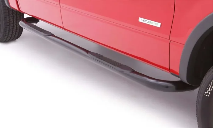 Black Steel 3 Inch Round Bent Nerf Bars 99-16 Ford F250-F450 Super Duty