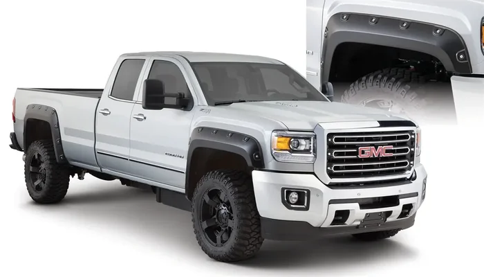 Boss Pocket/Rivet Style 4-Piece Fender Flare Set 15-19 GMC Sierra 2500 HD/3500 HD