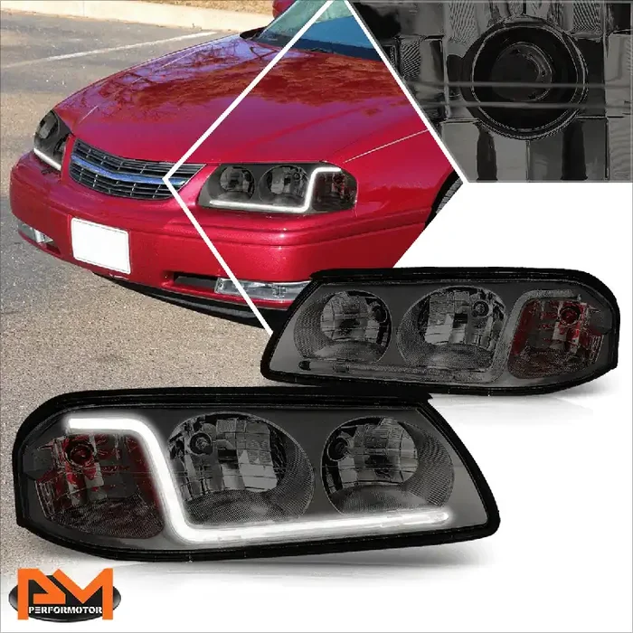 Chrome Housing LED DRL Headlights 00-05 Chevy Impala