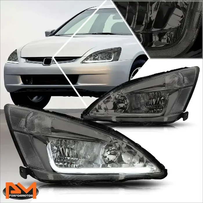 Chrome Housing LED DRL Headlights 03-07 Honda Accord