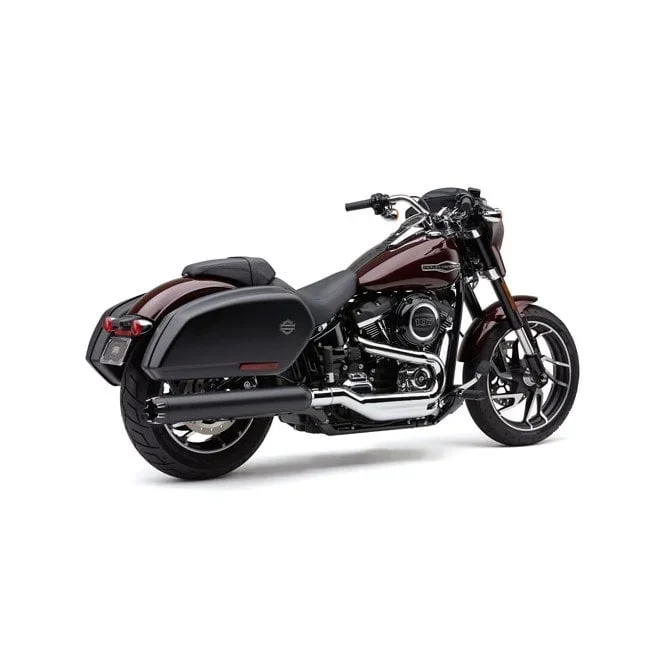 Cobra Dual Cut 4″ slip-on muffler. Black 18-21 Softail FLSB Sport Glide