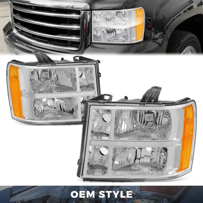 Factory Style Headlights 07-14 GMC Sierra 1500 2500/3500 HD