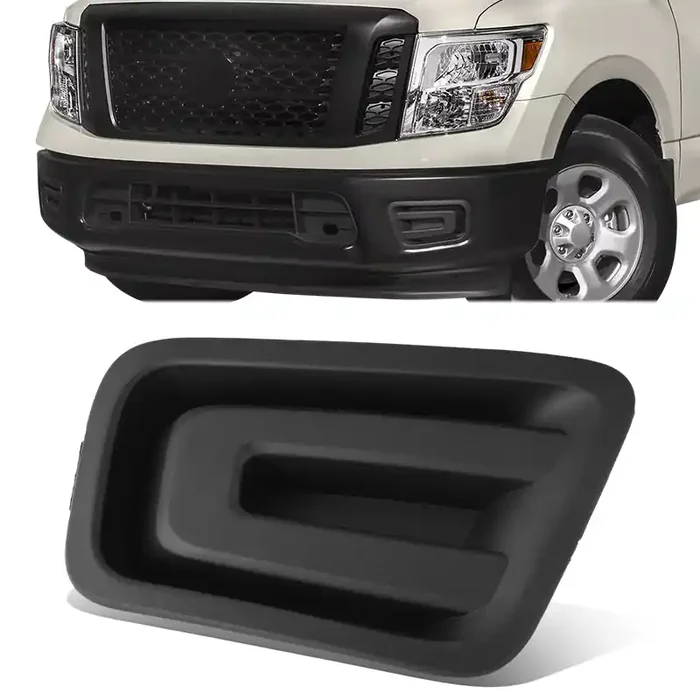 Front Passenger Side Fog Light Cover 17-19 Nissan Titan, 16-19 XD, Without Fog