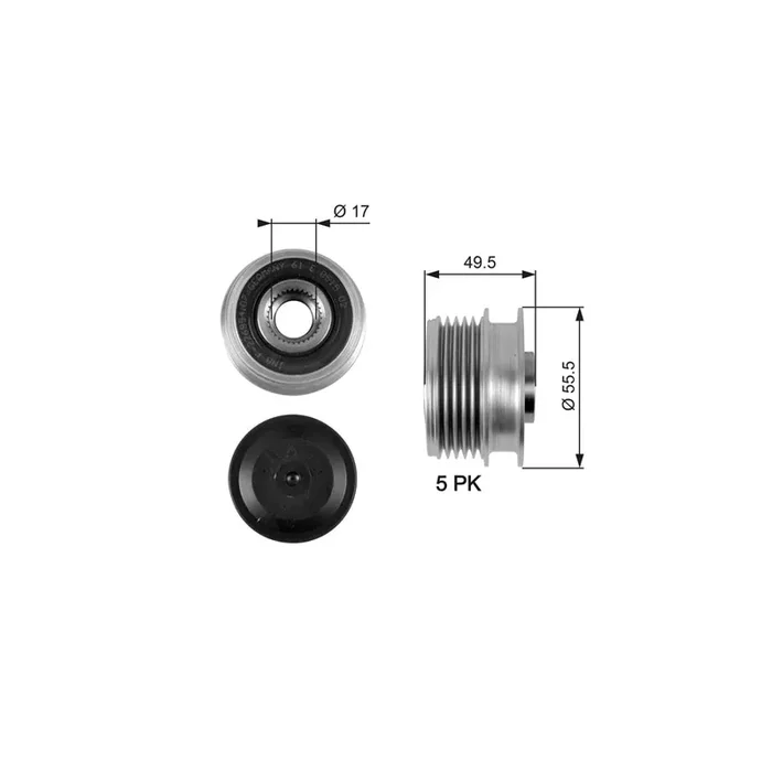 Gates OAP7079 Alternator Freewheel Clutch Suitable For Mercedes-Benz A-Class (W168)