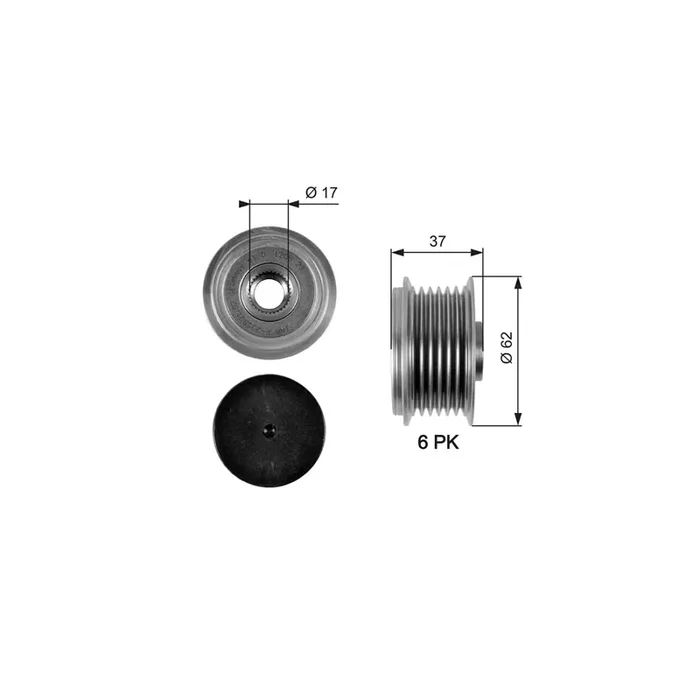 Gates OAP7105 Alternator Freewheel Clutch For Ford Focus