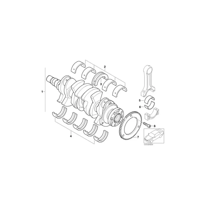 Genuine BMW 11211492117 R53 Bearing Shell 48,00mm (Inc. Cooper S & Coop.S JCW GP)