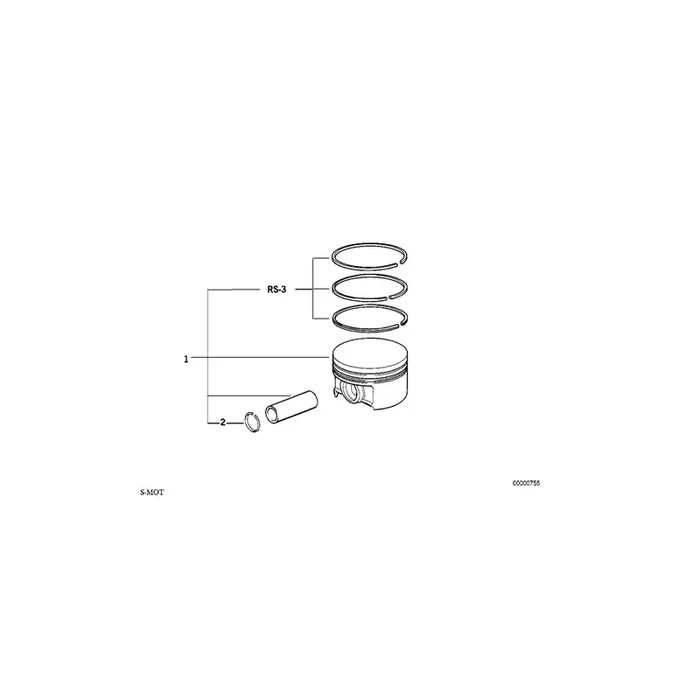 Genuine BMW 11251405935 E36 Piston Kit 86,565mm(+0,20) (Inc. M3 & Z3 M)