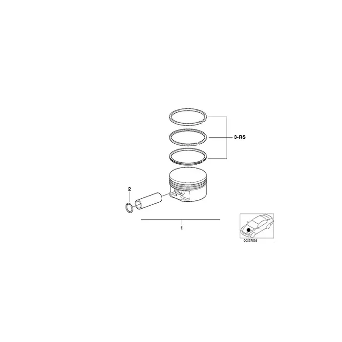 Genuine BMW 11257843748 E39 E52 Mahle Piston 93,990mm (Inc. M5 & Z8)