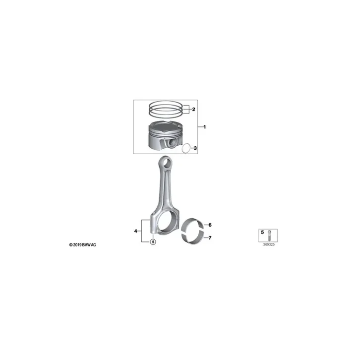 Genuine BMW 11258580515 F56 F48 F55 Piston 83,955mm (Inc. X1 20dX, X2 20d & X4 20dX)