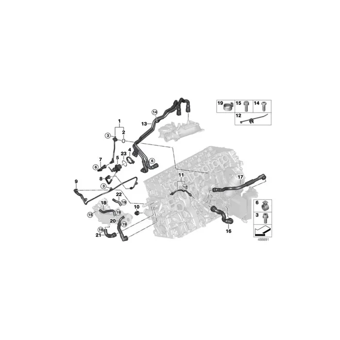 Genuine BMW 11538571601 G16 G05 G15 Line, Egr Cooler – Thermostat (Inc. 630dX, 330dX & 840dX)