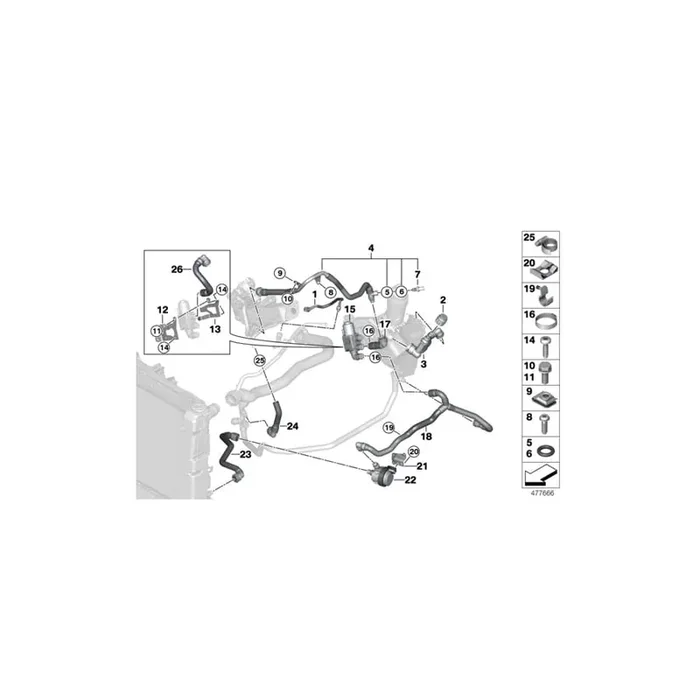 Genuine BMW 11538573716 F15 F25 F26 Hose Cylinder Head Changeover Valve (Inc. X5 25d, X4 20dX & X3 20dX)