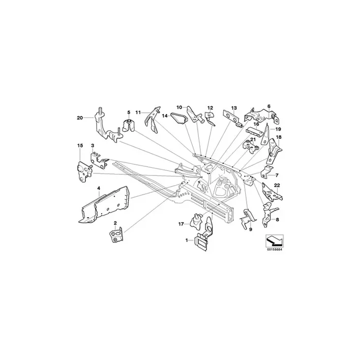 Genuine BMW 41127152262 E87 E88 E82 Bracket, Side Panel, Front (Inc. 116i)