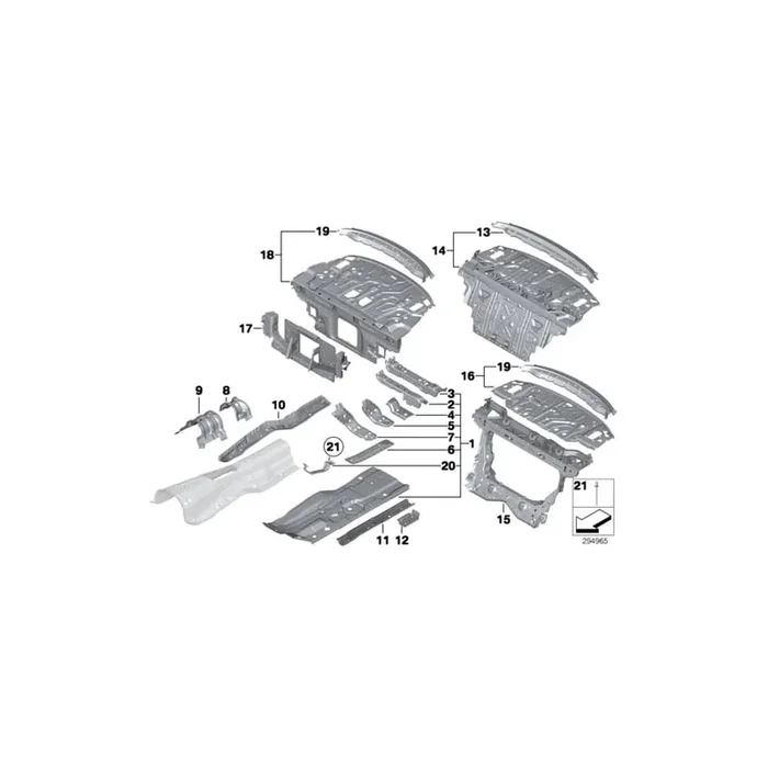 Genuine BMW 41127204183 RR6 RR5 F06 Reinforcement Tunnel (Inc. 740d)