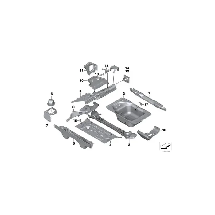 Genuine BMW 41127225090 E89 Side Member, Rear Lower Right (Inc. Z4 23i)