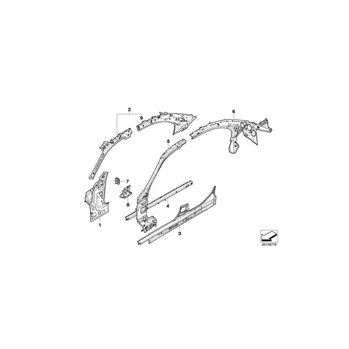Genuine BMW 41137111818 E61 E60 Reinforcing Mount F Supporting Tube, Rig. (Inc. 535xi)