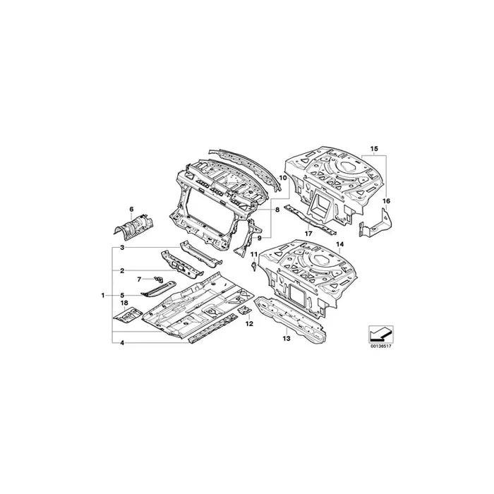 Genuine BMW 41137125171 E63 Partition Trunk (Inc. 650i)
