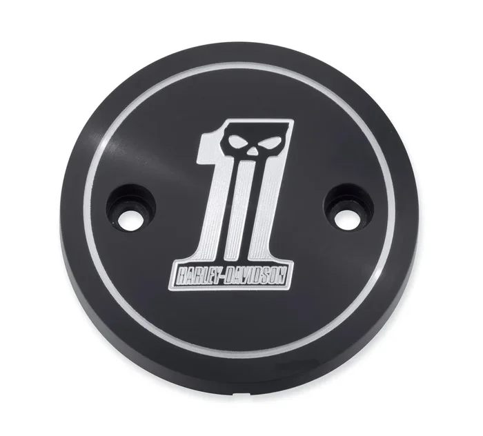 Harley Davidson 25700307 Dark Custom Left Side Medallion KIT, LH ENG MEDALLION, DARK CU
