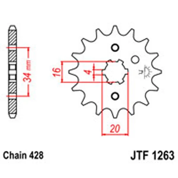 JT Gear Box Sprockets G/B 1263/263-15T YAM – Chain & Sprocket Kits
