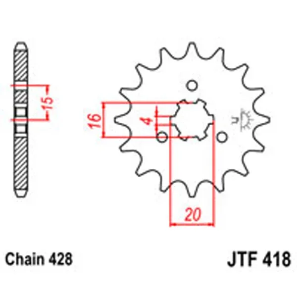 JT Gear Box Sprockets G/B 418-14T KAW – Chain & Sprocket Kits