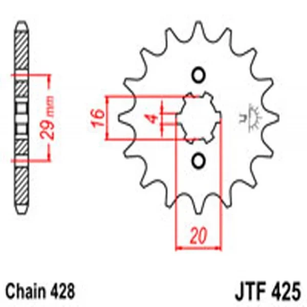 JT Gear Box Sprockets G/B 425/416-15 SUZ – Chain & Sprocket Kits