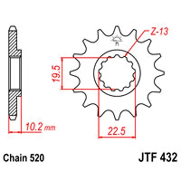 JT Gear Box Sprockets G/B 432-14SC SUZ (435) – Chain & Sprocket Kits