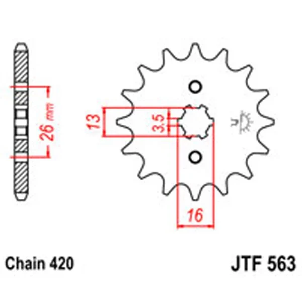 JT Gear Box Sprockets G/B 563/562-11T YAM – Chain & Sprocket Kits