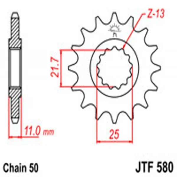 JT Gear Box Sprockets G/B 580-17T YAM – Chain & Sprocket Kits