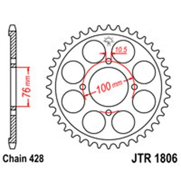 JT Rear Sprockets R/W 1806-47 SUZ (803) – Chain & Sprocket Kits