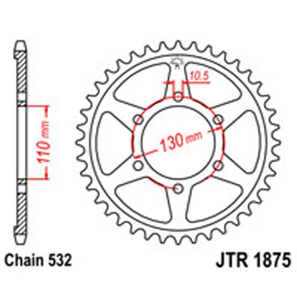 JT Rear Sprockets R/W 1875-48 (4440) – Chain & Sprocket Kits