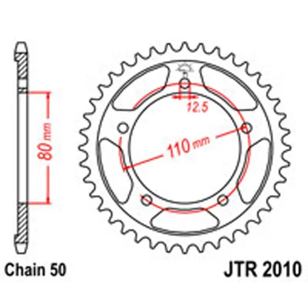 JT Rear Sprockets R/W 2010-44T TRI – Chain & Sprocket Kits
