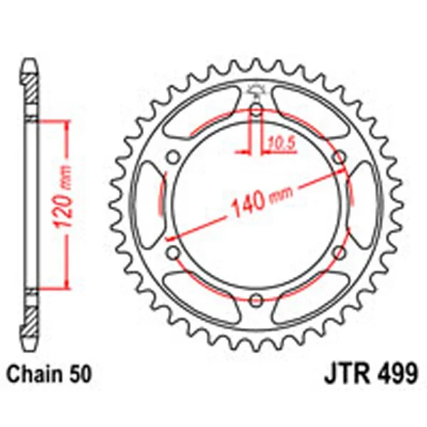 JT Rear Sprockets R/W 499-46T KAW (498) – Chain & Sprocket Kits