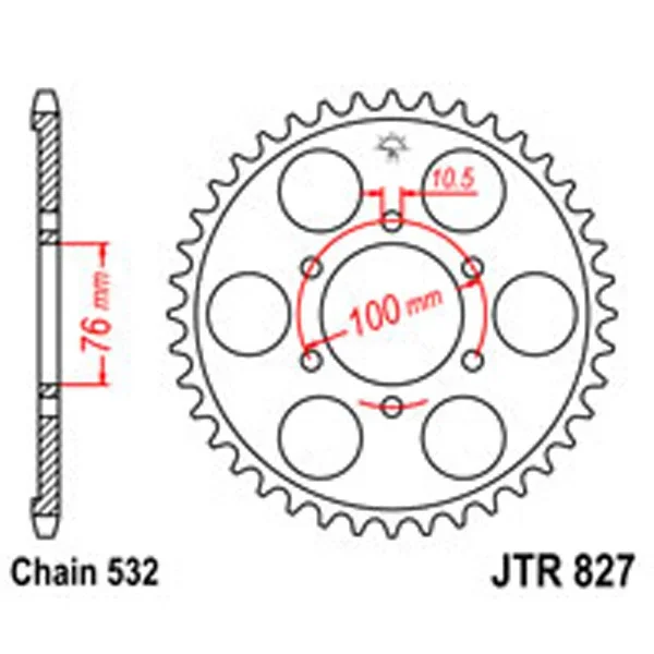 JT Rear Sprockets R/W 827-42T SUZ (806) – Chain & Sprocket Kits
