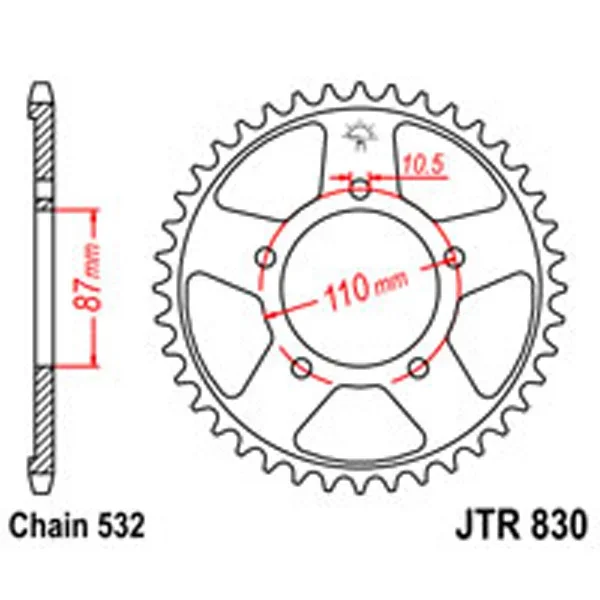 JT Rear Sprockets R/W 830-46T SUZ (821) – Chain & Sprocket Kits