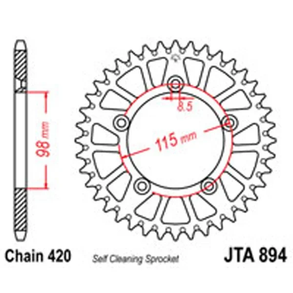 JT Rear Sprockets R/W 894-50SC Alloy – Chain & Sprocket Kits